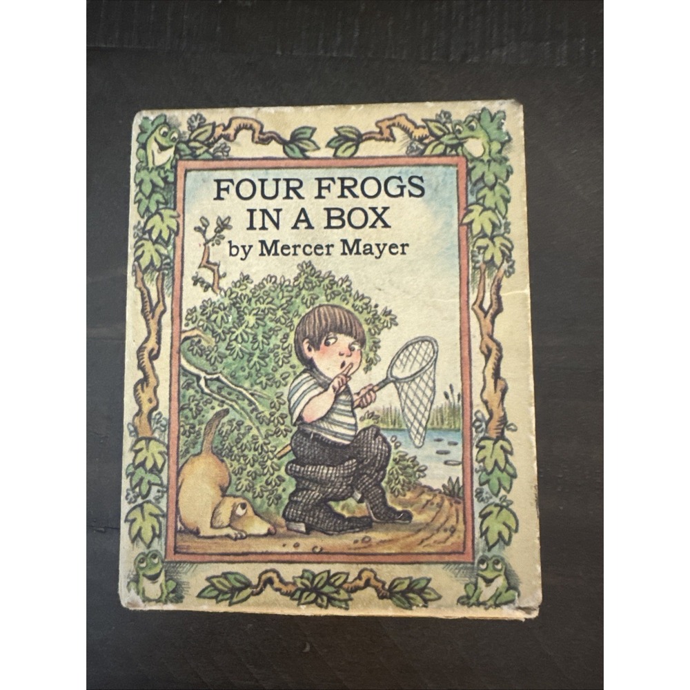 Vtg Four Frogs In A Box Mercer Mayer Boxed‎ Set of 4 Hardcover Books + Case  4"